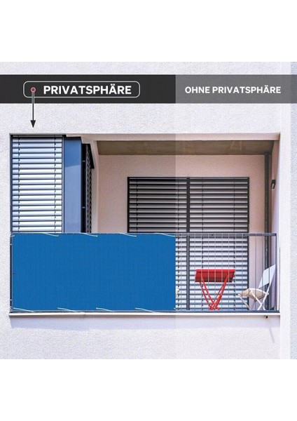 5.5 Metre x 70 cm Mavi Renk Polyester Balkon Demiri Brandası Su Geçirmez 650G