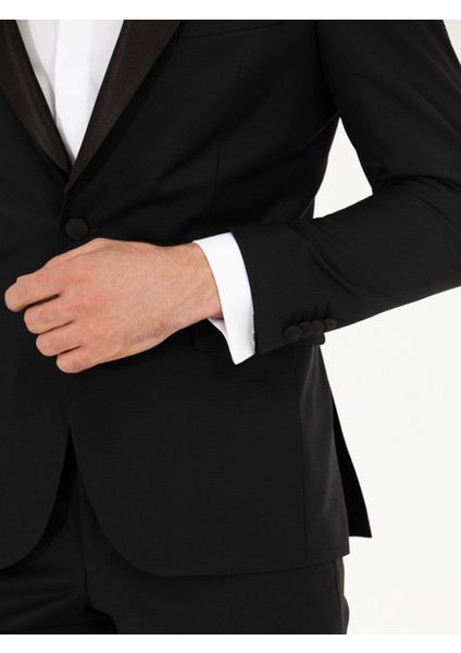 Erkek Siyah Slim Fit Smokin Damatlık 50267712-VR046