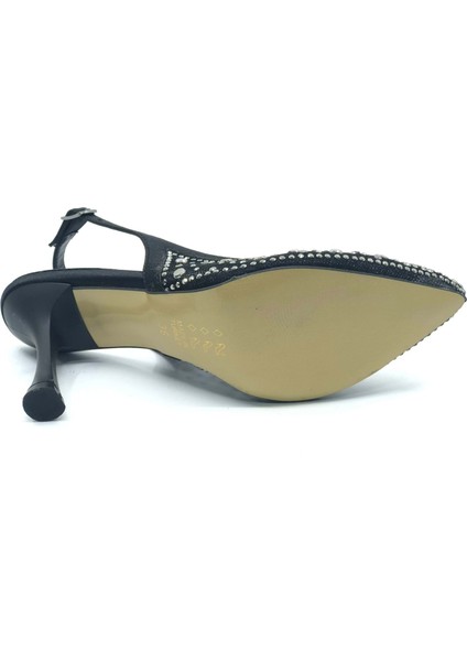 Feles Arkası Açık Şeffaf Taş Detaylı Sindirella Kadın Topuklu Ayakkabı indirimleri