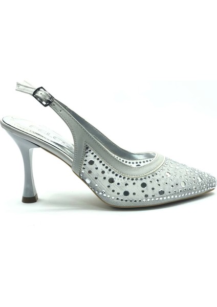 Feles Arkası Açık Şeffaf Taş Detaylı Sindirella Kadın Topuklu Ayakkabı fiyatları