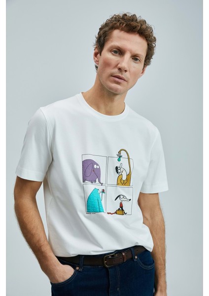 111020254 Funky Modern Grafik Tişort Erkek T-Shirt fırsatları