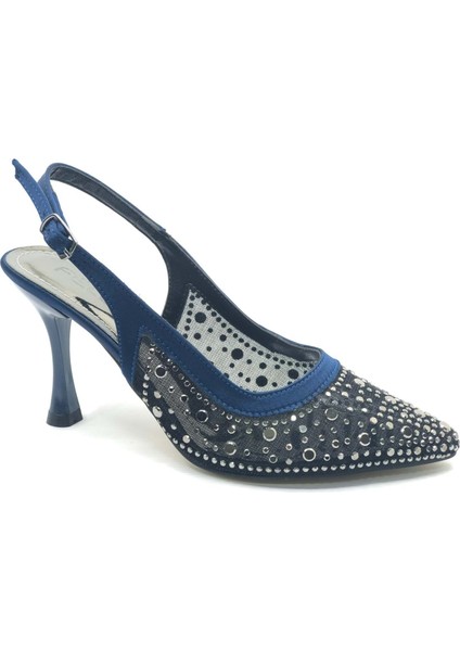 Feles Arkası Açık Şeffaf Taş Detaylı Sindirella Kadın Topuklu Ayakkabı fırsatları