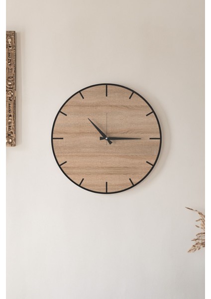 Dekoratif Yeni Modern Nashira Ahşap Duvar Saati - 48X48 cm