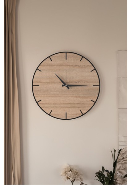 Dekoratif Yeni Modern Nashira Ahşap Duvar Saati - 48X48 cm fırsatları