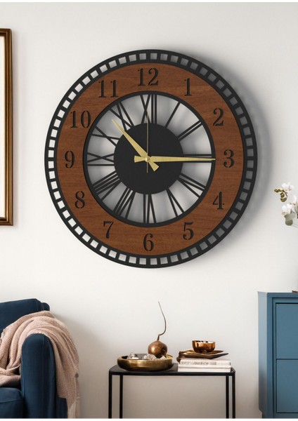 Modern Tasarım Siyah Ceviz Dekoratif Duvar Saati - Ev & Ofis Için Şık fiyatları