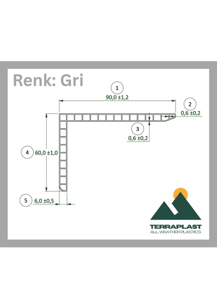 Plastik Köşebent L Profil | Pakette 4 Adet | 60 x 90 mm | Çift Cidar- Yüksek Dayanım fırsatları