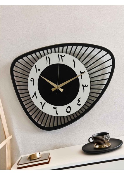 Dekoratif Yeni Modern Bellatrix Arapça Ahşap Duvar Saati 48 cm modelleri