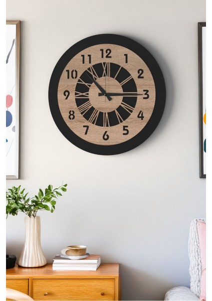 Dekoratif Yeni Modern Meissa Ahşap Duvar Saati 48CM