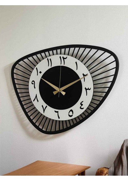 Dekoratif Yeni Modern Bellatrix Arapça Ahşap Duvar Saati 48 cm indirimleri
