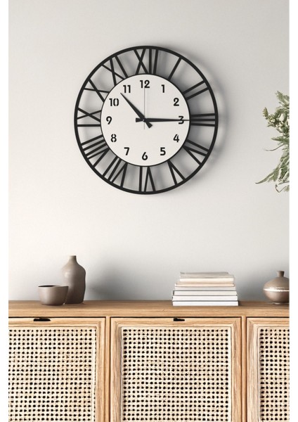 Dekoratif Yeni Modern Meissa Ahşap Rengi Duvar Saati 48CM