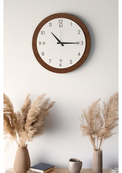 Dekoratif Yeni Modern Altinak Ahşap Duvar Saati 48CM