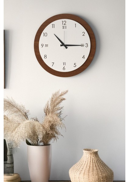 Dekoratif Yeni Modern Altinak Ahşap Duvar Saati 48CM