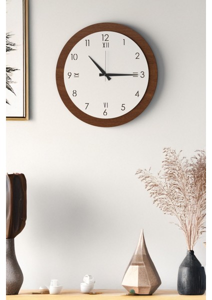 Dekoratif Yeni Modern Altinak Ahşap Duvar Saati 48CM