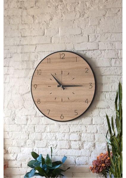 Dekoratif Yeni Modern Celaeno Ahşap Duvar Saati 48X48 cm