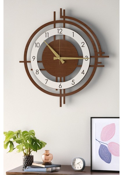 Şık ve Modern Duvar Saati - 48CM Büyük Boy, 3 Farklı Renk Seçeneği - Ceviz - Beyaz fırsatları