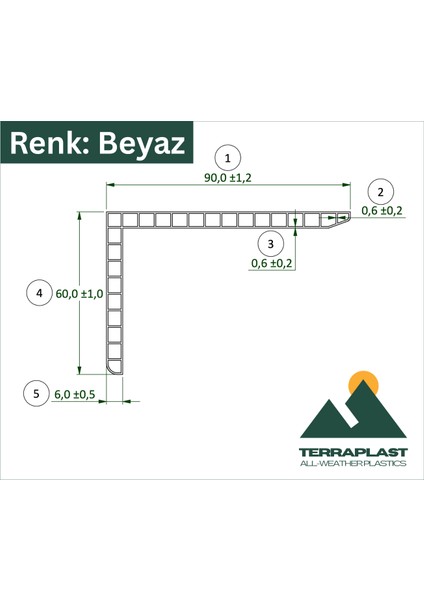 Plastik Köşebent L Profil | Pakette 4 Adet | 60 x 90 mm | Çift Cidar- Yüksek Dayanım fırsatları