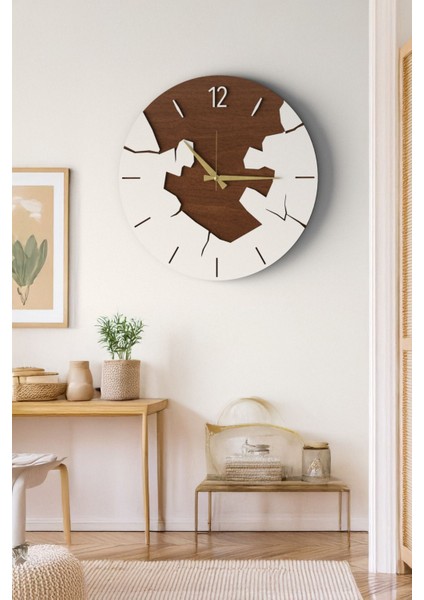 Dekoratif Yeni Modern Albireo Ahşap Duvar Saati 48CM