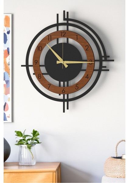 Şık ve Modern Duvar Saati - 48CM Büyük Boy, 3 Farklı Renk Seçeneği - Ceviz-Kahverengi