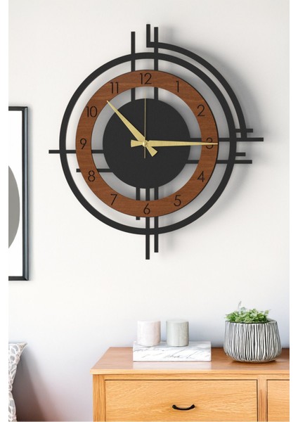 Şık ve Modern Duvar Saati - 48CM Büyük Boy, 3 Farklı Renk Seçeneği - Ceviz-Kahverengi fırsatları
