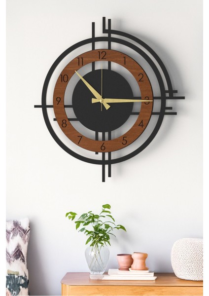 Şık ve Modern Duvar Saati - 48CM Büyük Boy, 3 Farklı Renk Seçeneği - Ceviz-Kahverengi indirimleri