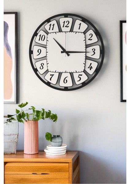 Dekoratif Yeni Modern Turais Ahşap Duvar Saati 48CM