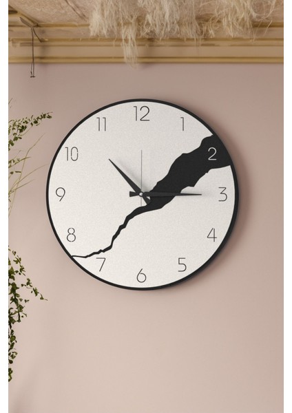 Dekoratif Yeni Modern Maia Beyaz Ahşap Duvar Saati 48X48 cm