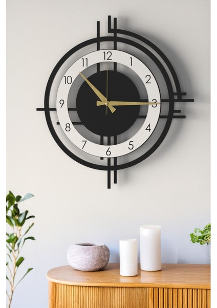 Şık ve Modern Duvar Saati - 48CM Büyük Boy, 3 Farklı Renk Seçeneği -