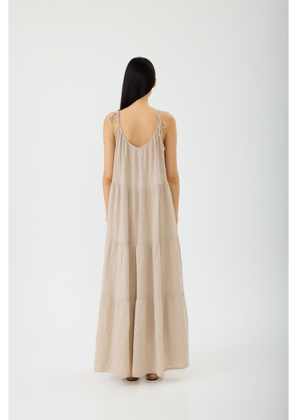 Boncuk Askılı Keten Elbise modelleri