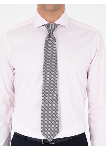 Erkek Açık Pembe Modern Fit Uzun Kollu Basic Gömlek 50223149-VR078