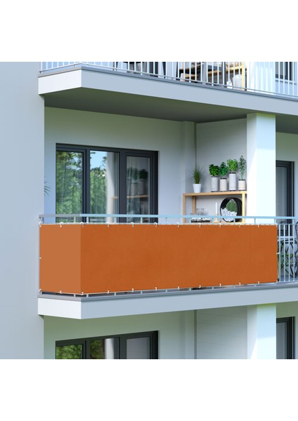 4.5 Metre x 100 cm Turuncu Renk Polyester Balkon Demiri Brandası Su GEÇIRMEZ650G