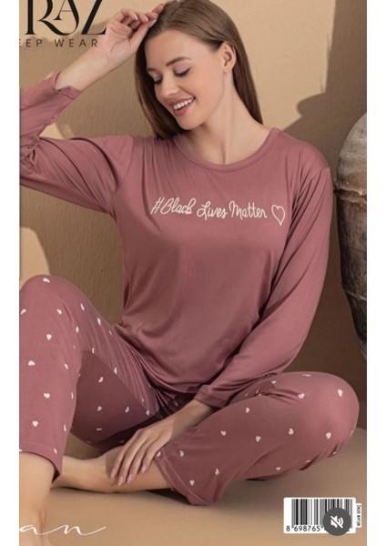 Boyraz Milan Kumaş Uzun Kollu Pijama Takımı