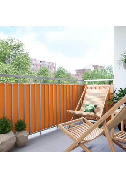 6.5 Metre x 90 cm Turuncu Renk Polyester Balkon Demiri Brandası Su GEÇIRMEZ650G