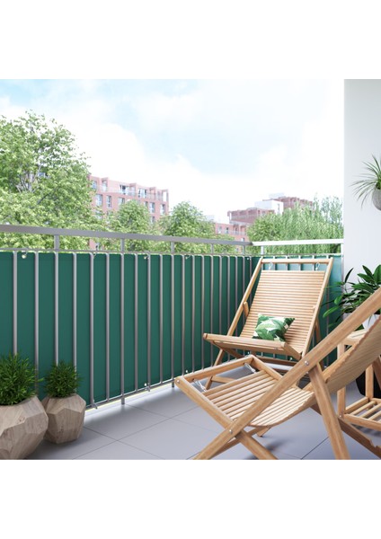 8 Metre x 100 cm Yeşil Renk Polyester Balkon Demiri Brandası Su Geçirmez 650G