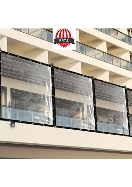 4,70 Metre x 1,50 Metre 0.80MM Şeffaf Balkon Brandası Malzeme Işçilik modelleri