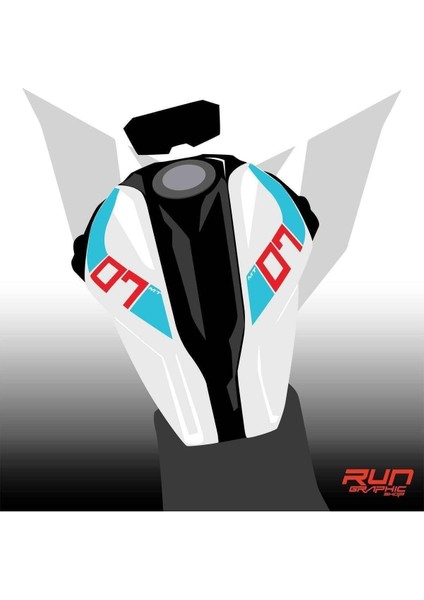 Yamaha mt 07 2018-2019 Uyumlu Su Yeşili Depo Sticker