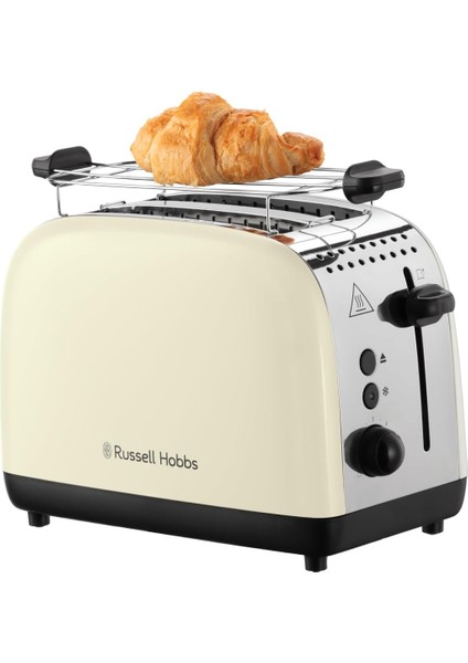 Hobbs Ekmek Kızartma Makinesi [2 Dilim Için] Colours Plus Inox Krem (Ekstra Geniş Yuvalar, 6 Kademeli Hızlı Kızartma, Kaldırma ve Kontrol, Buz Çözme, Isıtma, 1600 W) Toaster 26551-56