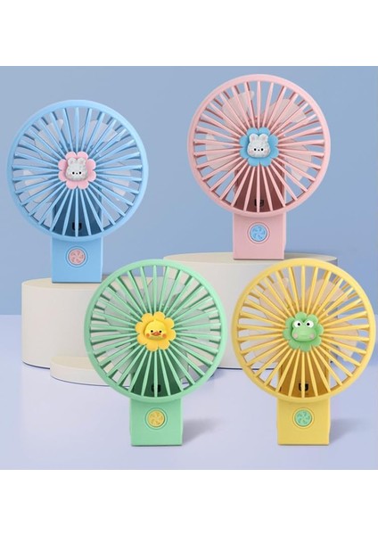 Taşınabilir Mini USB Fan LED Işıklı Masa Üstü 3 Kademeli Dahili Işık Şarj Edilebilir Mini Vantilatör Soğutucu Cep Boyu 11CM Mini Fan YS2269 - Mavi (YS2269 - Mavi)
