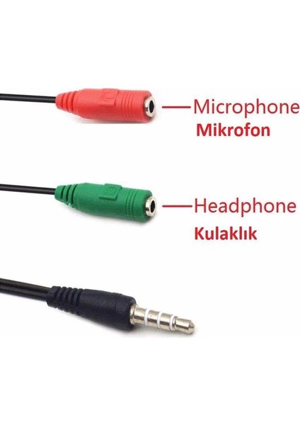 Ses Splitter Kablosu, Mikrofon ve Kulaklık Ayırıcı Y Adaptör, Aynı Anda Çift Kulaklık Kullanma Özellikli, Mavi Renk, Kaliteli Yüksek Ses (Yeşil-Kırmızı) modelleri