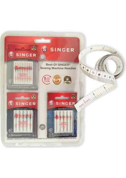Susan Singer Best Of Dikiş Makinesi Iğne Seti, Evrensel, Bilyalı ve Denim Iğneler Ölçü Bantlı Vücut Kumaşı Dikiş Terzi Kumaş Örgü Vinil Ev El Sanatları Ölçümleri