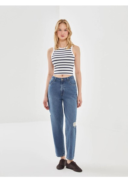 Lcw Vision Bisiklet Yaka Çizgili Kadın Crop (S5) fiyatları