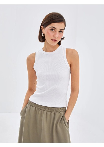 Lcw Vision Bisiklet Yaka Dokulu Kadın Atlet (S5)