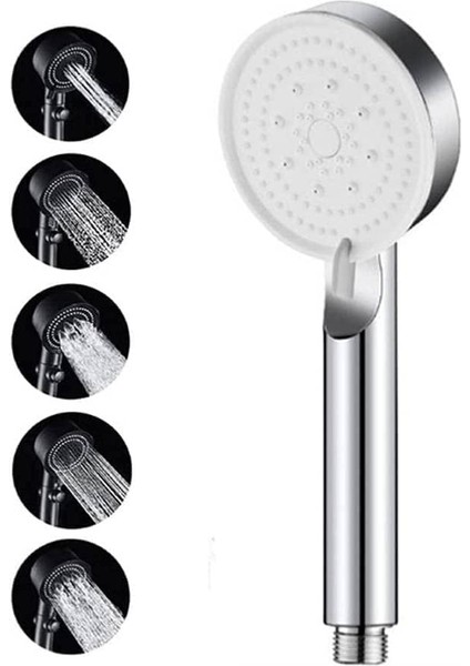 Turbo Duş Başlığı, Yüksek Basınçlı El Duşu, 5 Fonksiyonlu Duş Başlığı (Krom)