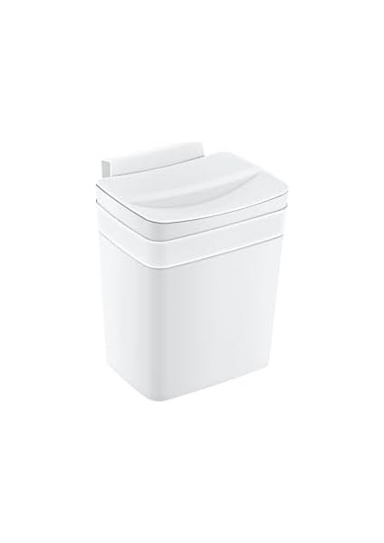 Soft Askılı Çöp Kutusu Beyaz 4 Lt - Beyaz, Çok Amaçlı Askılı Çöp Kutusu, Dolap Kapağı Askılı, Mutfak ve Banyo Için