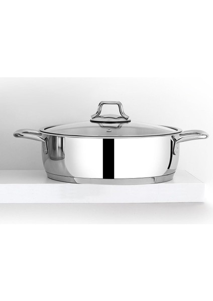 Omega Metal 30 cm Basık Tencere BON-2264