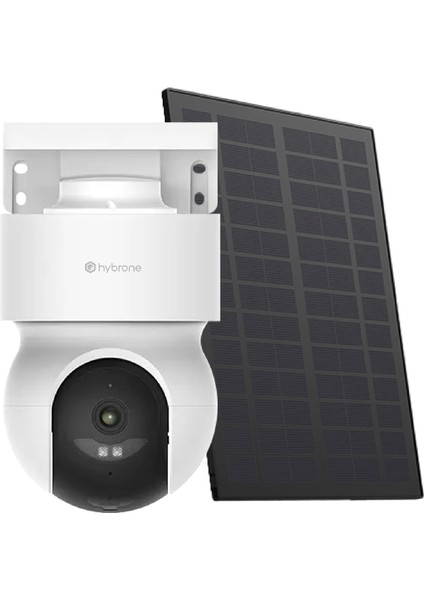 Omni Solar Dış Ortam Bataryalı ve Güneş Enerjili Wi-Fi Akıllı Kamera, Renkli Gece Görüşü, 360 Derece Görüntüleme, Insan Algılama, Siren
