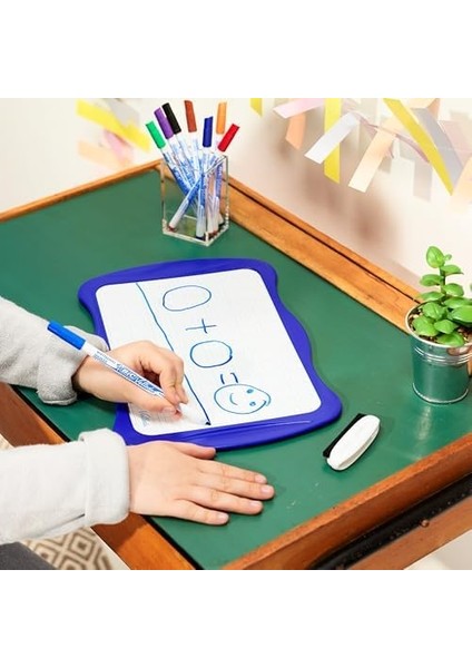 967444 Velleda Cliiip Set Beyaz Tahta (21 x 31 Cm) Silecek; 8 Silinebilir Marker -10'lu Set, Çeşitli Renklerde