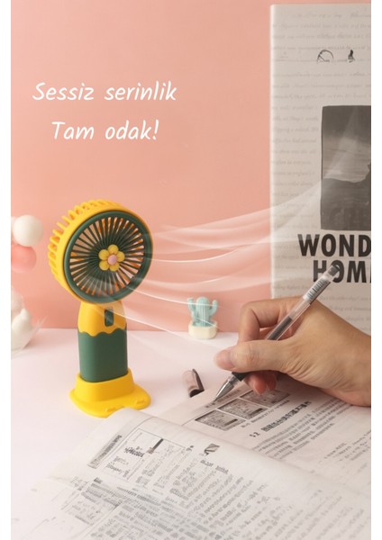Taşınabilir Mini Fan Soğutucu Masa Üstü Vantilatör USB Şarjlı Pratik