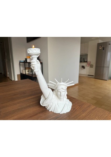 Özgürlük Heykeli Dekoratif Tealight Mum Tutucu Dekoratif Özgürlük Anıtı Obje Tealight Mum Hediyeli