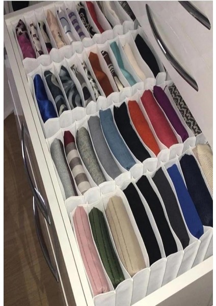 L Boy Beyaz Çekmece Içi Düzenleyicisi Organizer 8 Gözlü