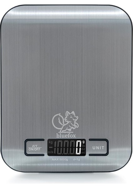 Dijital Mutfak Terazisi - Paslanmaz Çelik Yüzeyli Hassas Mutfak Tartısı - Dara Işlevi, Led Ekran, 5 Birim Dönüştürme Ve Otomatik Kapanma Özellikli - 5 Kg Tartı Kapasitesi